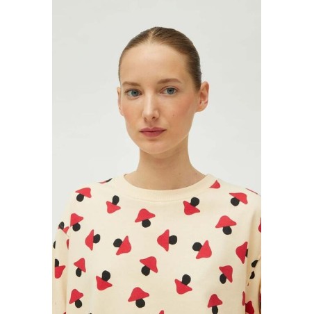 Sudadera estampado de setas beige.