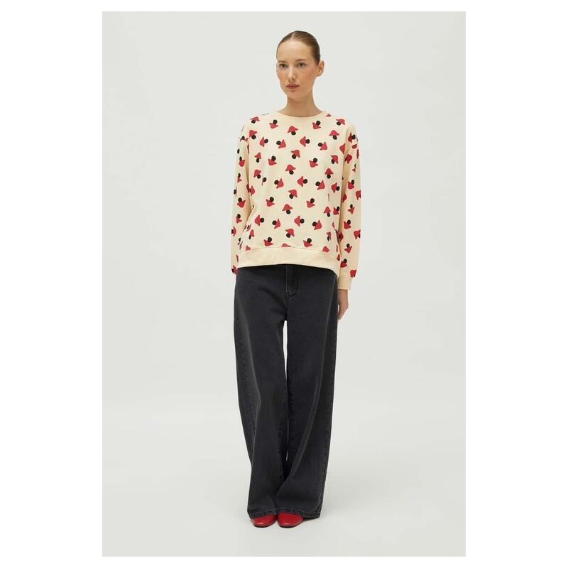 Sudadera estampado de setas beige.