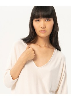 Jersey escote pico,manga murciélago blanco. 2