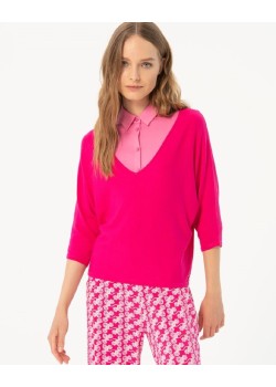 Jersey escote pico,manga murciélago.