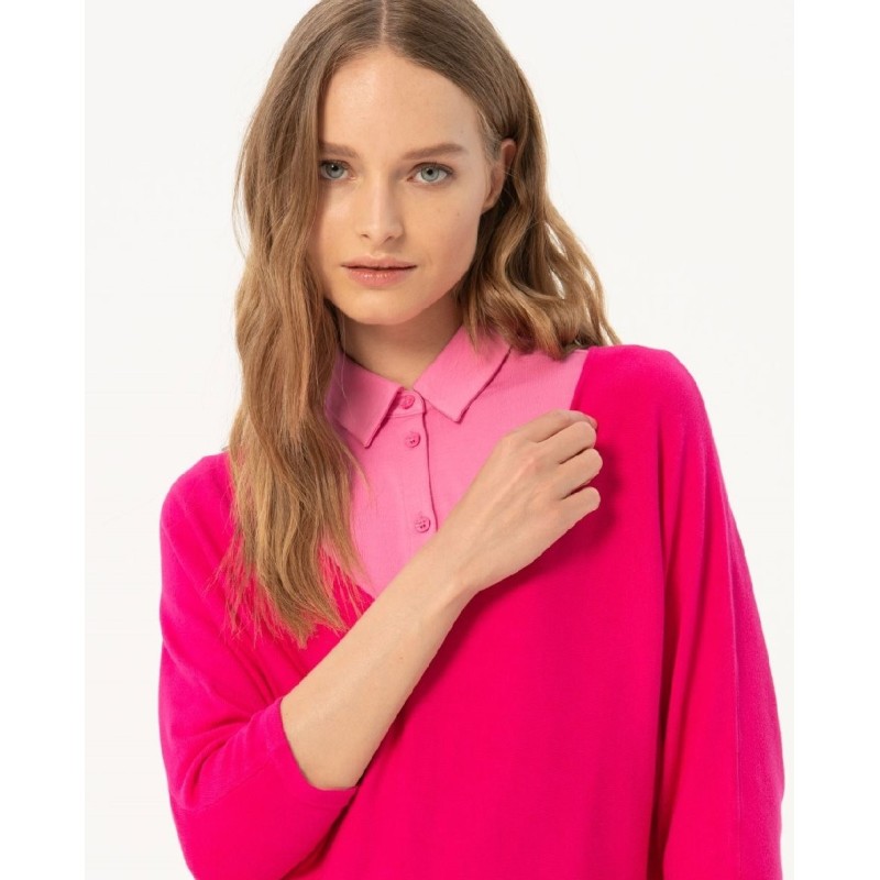 Jersey escote pico,manga murciélago.