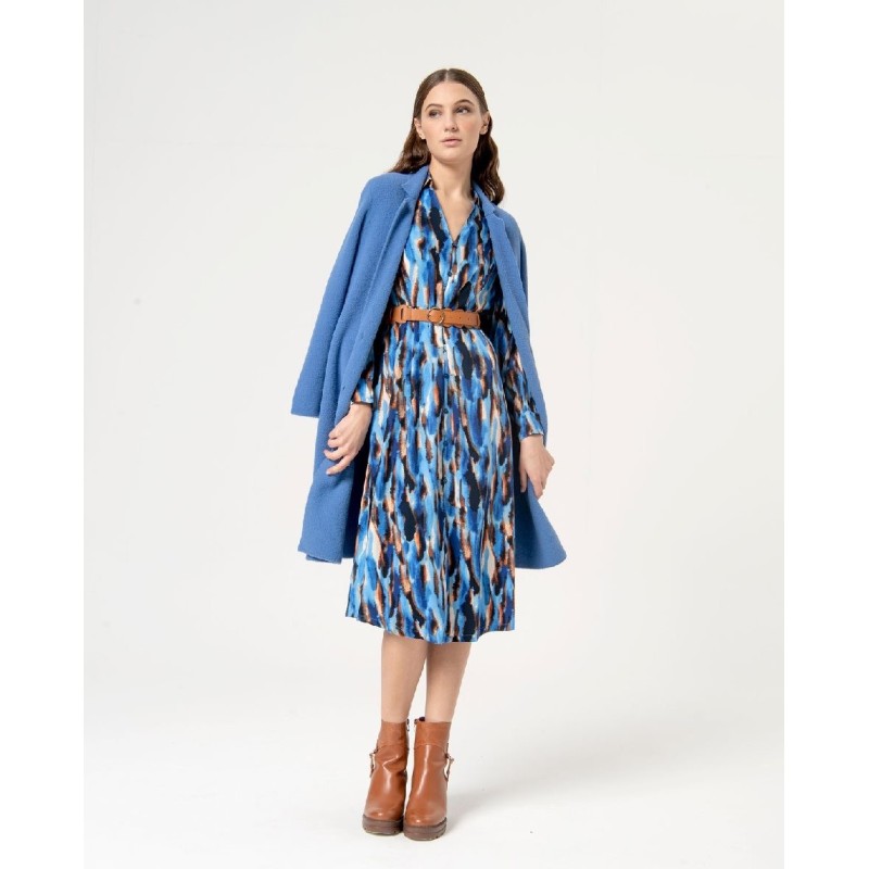 Abrigo de punto,cruce simple 2 botones.