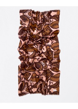 Pañuelo estampado hojas kaki 2