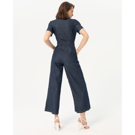 MONO ESCOTE DE PICO CON TAPETA Y MANGA MARINO-VAQUERO