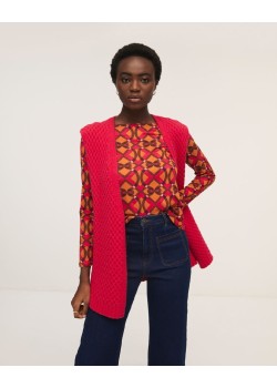 Chaleco de punto con estructura ochos.