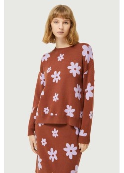 Jersey de punto jacquard estampado de flores.