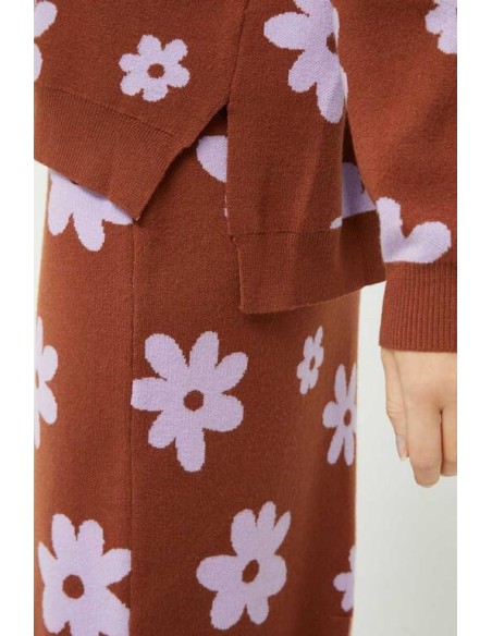 Jersey de punto jacquard estampado de flores.