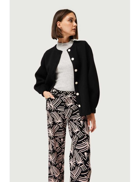 Top de punto canalé.