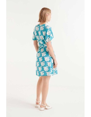 VESTIDO CORTO RAYÓN LENZING "ECOVERO" ESTAMPADO DOVE.