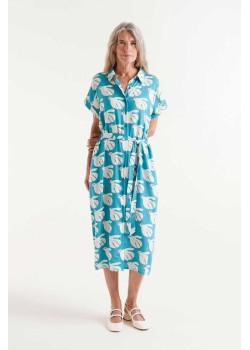 VESTIDO MIDI RAYÓN LENZING "ECOVERO"ESTAMPADO DOVE.