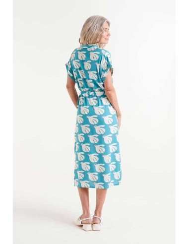 VESTIDO MIDI RAYÓN LENZING "ECOVERO"ESTAMPADO DOVE.