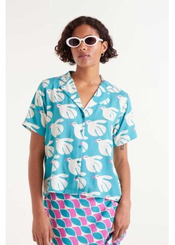 CAMISA RAYÓN,LENZING "ECOVERO"ESTAMPADO DOVE.