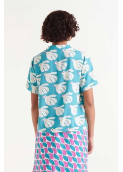 CAMISA RAYÓN,LENZING "ECOVERO"ESTAMPADO DOVE. 2