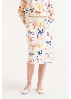 FALDA MIDI ESTAMPADO DE LAZOS.