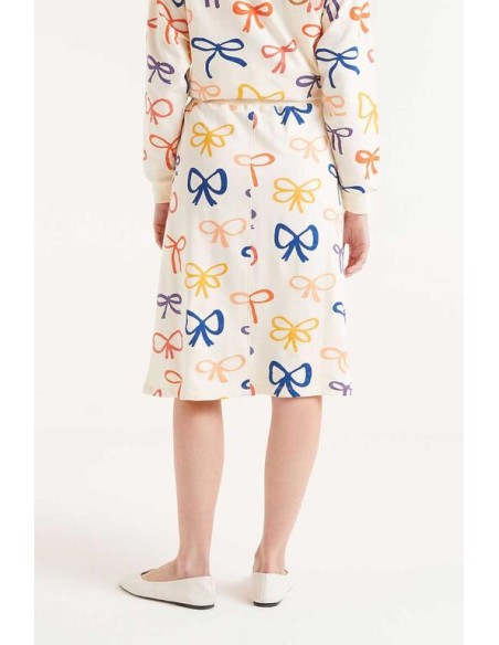 FALDA MIDI ESTAMPADO DE LAZOS.