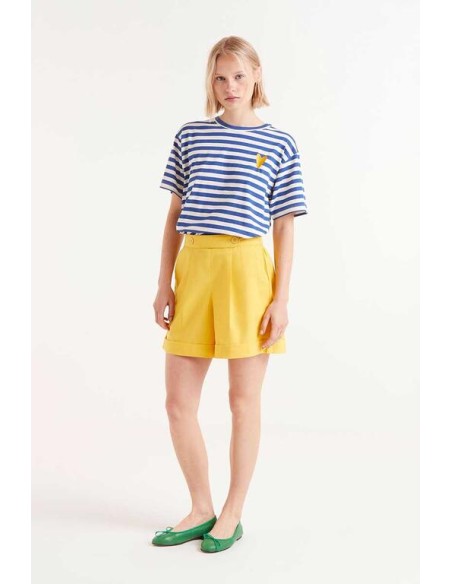 CAMISETA MANGA CORTA RAYAS AZULES.