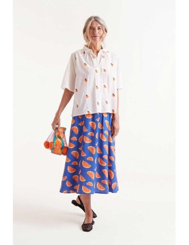 CAMISA MANGA CORTA ESTAMPADO DE NARANJAS.