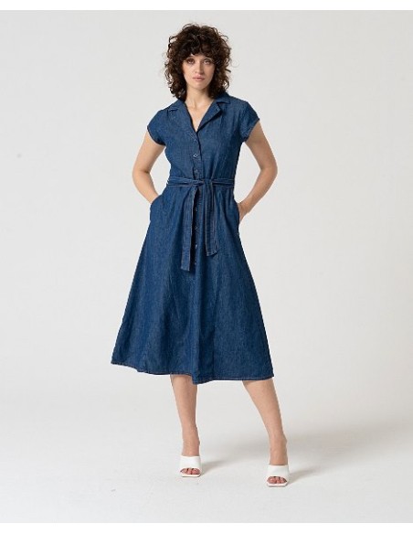 VESTIDO CAMISERO CON CINTURÓN.