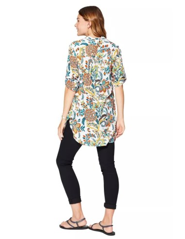 TÚNICA ESTAMPADA CON MANGA.