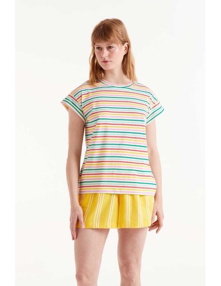 CAMISETA ESTAMPADO DE RAYAS SOJU.