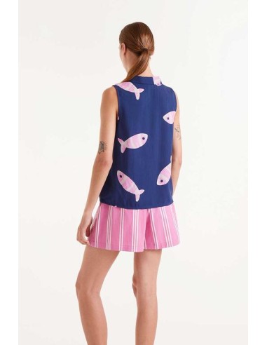 CAMISA RAYÓN LENZING "ECOVERO"CON ESTAMPADO EUREKA.