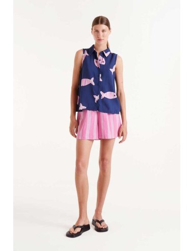 CAMISA RAYÓN LENZING "ECOVERO"CON ESTAMPADO EUREKA.