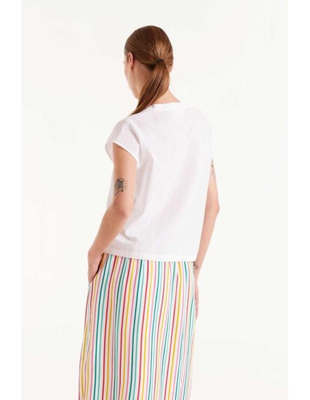 CAMISA CON ESTAMPADO PIÑAS,CUELLO MAO,M/CORTA.