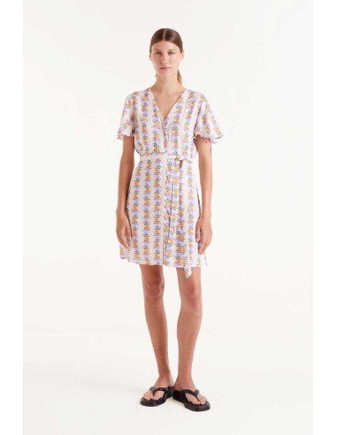 VESTIDO CORTO LENZING "ECOVERO" CON ESTAMPADO MARINA.