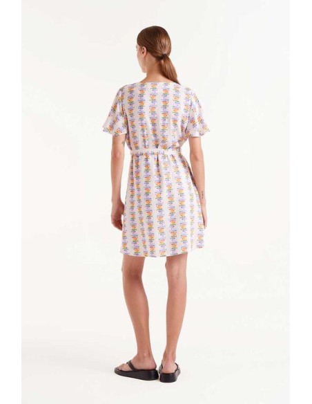 VESTIDO CORTO LENZING "ECOVERO" CON ESTAMPADO MARINA.