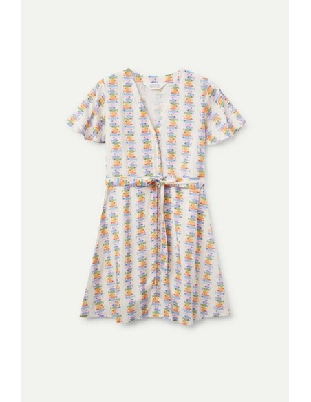 VESTIDO CORTO LENZING "ECOVERO" CON ESTAMPADO MARINA.