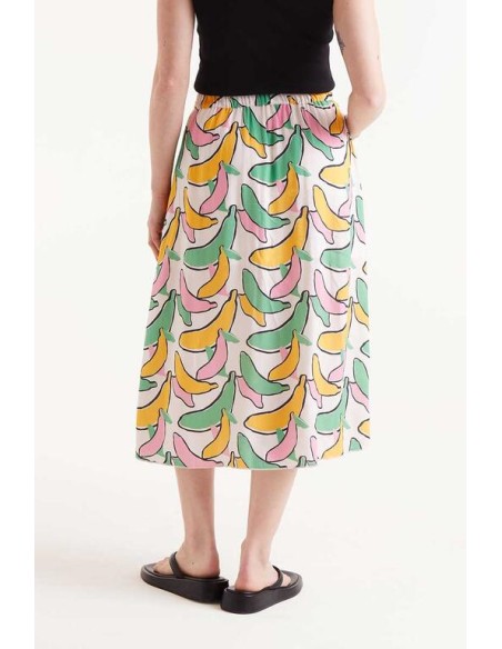 FALDA MIDI ESTAMPADO BÁNANA.
