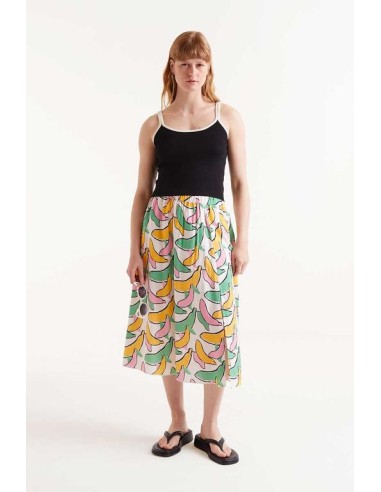 FALDA MIDI ESTAMPADO BÁNANA.