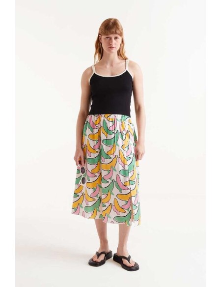 FALDA MIDI ESTAMPADO BÁNANA.