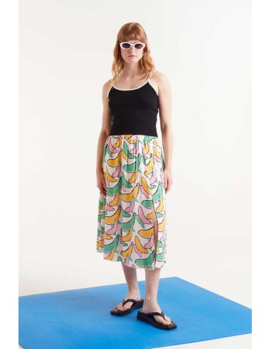 FALDA MIDI ESTAMPADO BÁNANA.