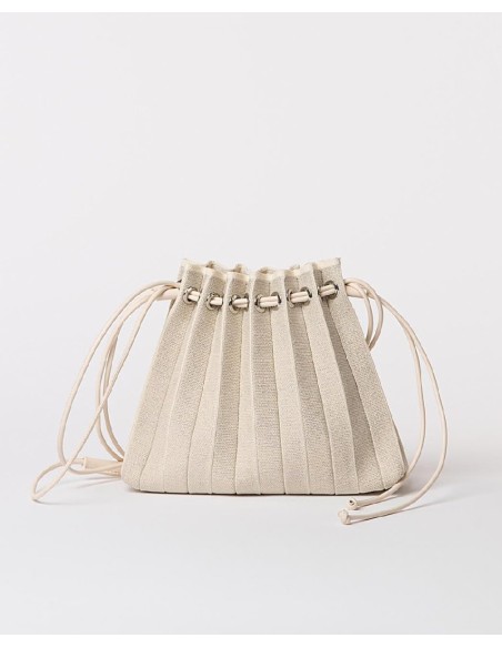 BOLSO PLISADO CON ASA MULTIPOSICIÓN.