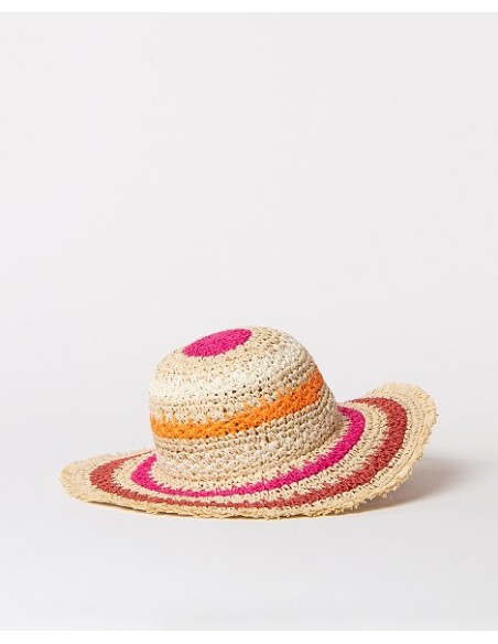 SOMBRERO DE RAYAS EFECTO RAFIA.