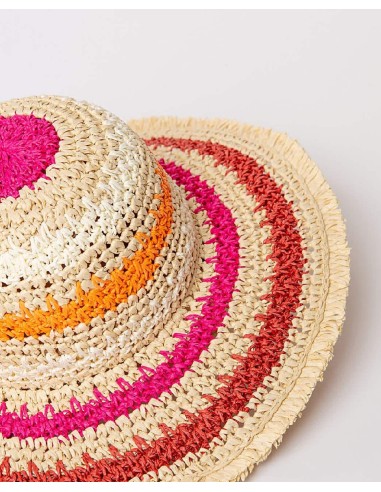 SOMBRERO DE RAYAS EFECTO RAFIA.