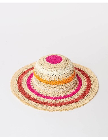 SOMBRERO DE RAYAS EFECTO RAFIA.