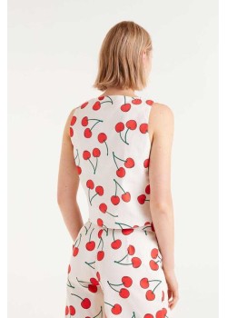 CHALECO CON ESTAMPADO DE CEREZAS. 2