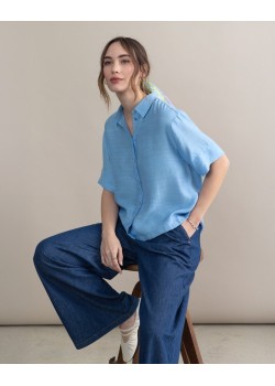 CAMISA CORTA SATINADA LISA. 2