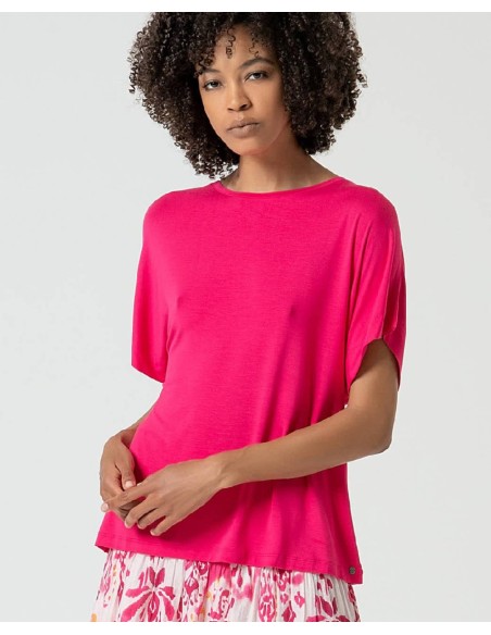 Camiseta oversize escote barco