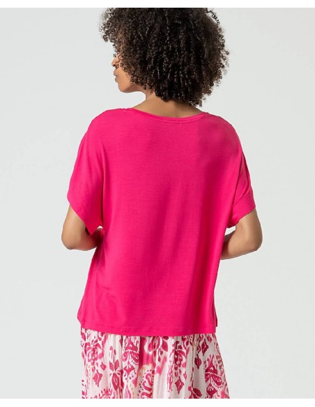 Camiseta oversize escote barco