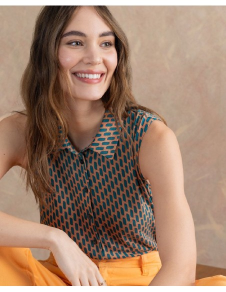 Camisa sin mangas Turquesa