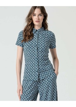 camisa manga corta azul