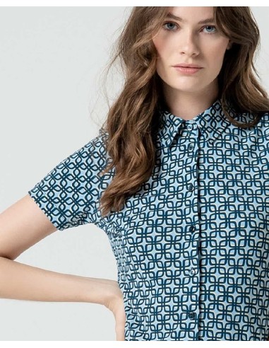 camisa manga corta azul