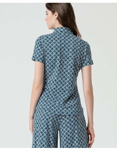 camisa manga corta azul