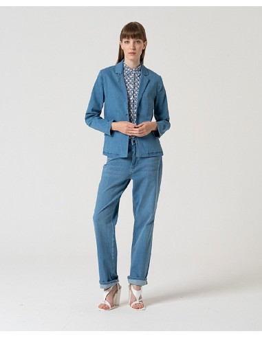 camisa manga corta azul