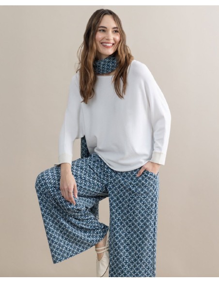 Pantalon amplio azul