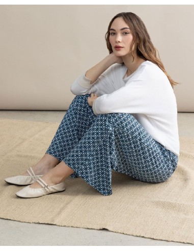 Pantalon amplio azul