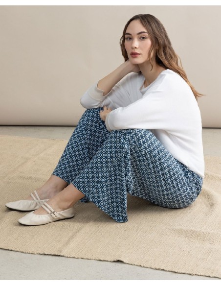 Pantalon amplio azul